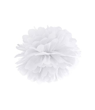 PartyDeco OUTLET Pompom wit 35 cm | Tissue paper