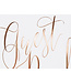 Gastenboek wit met rose gouden letters 22 pagina's