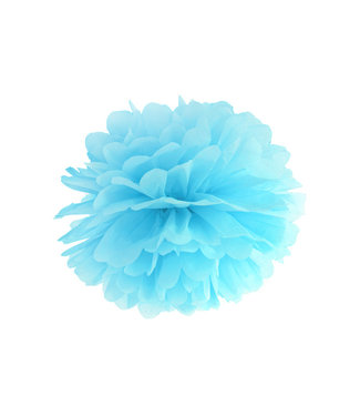 PartyDeco Pompom lichtblauw 25cm