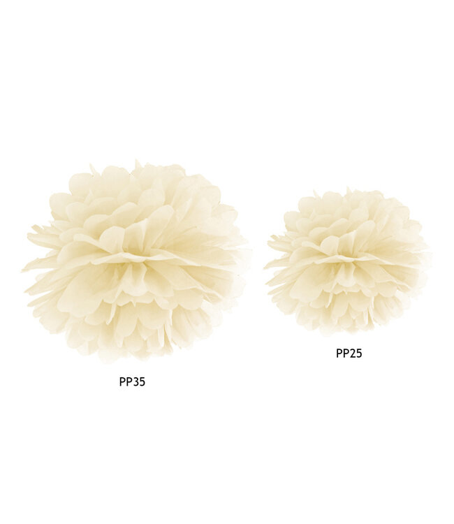 Pompom creme/ivoor - 25 cm