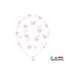 Ballonnen met roze hartjes - 6 stuks