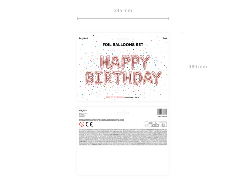 Happy Birthday folieballon - rose goud