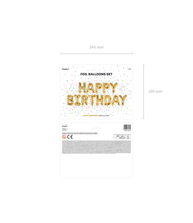 OUTLET Happy Birthday folieballonnen - Goud