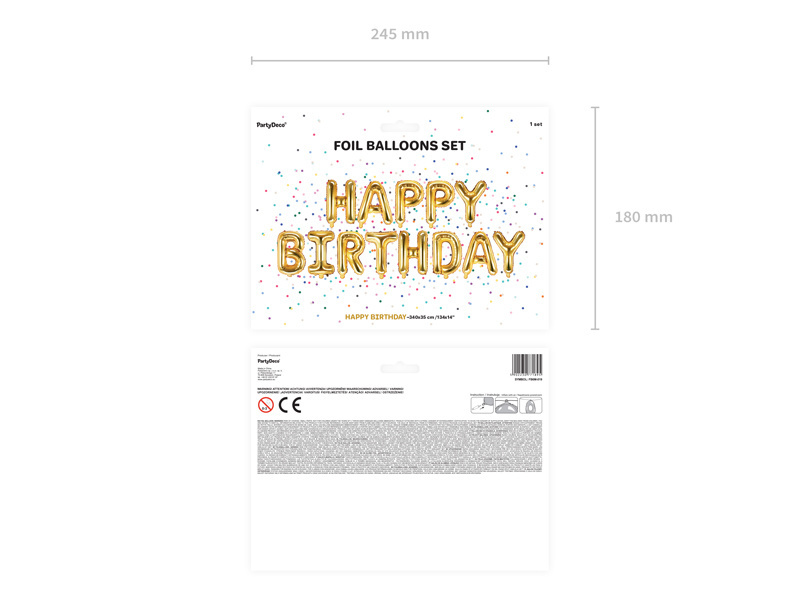 Happy Birthday folieballon - goud