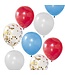 Bevrijdingsdag ballonnen - Rood - Wit - Blauw - Confetti goud 8 stuks
