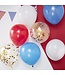 Bevrijdingsdag ballonnen - Rood - Wit - Blauw - Confetti goud 8 stuks