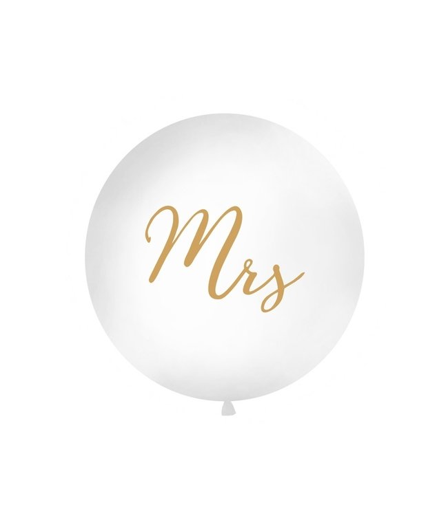 PartyDeco Reuzeballon Mrs - Goud - 1 meter