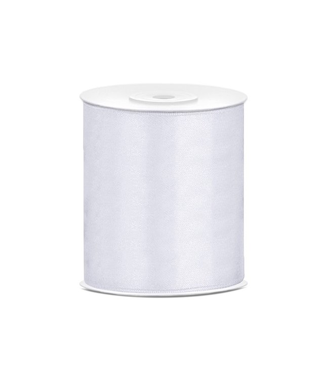 Satijnen lint wit 10 cm - 25m lang