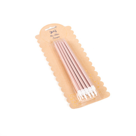 Taartkaarsjes rose goud extra lang - 15 cm