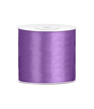 PartyDeco OUTLET Satijnen lint lavendel  7,5 cm breed- 25m lang | Openingslint | Bruiloft