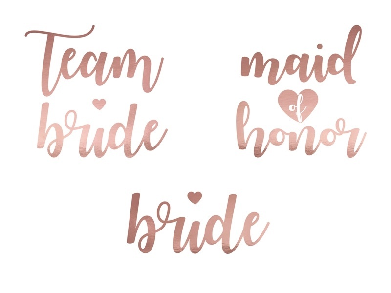 Vrijgezellenfeest tattoos - Team bride - Bride - Maid of honor - rose goud