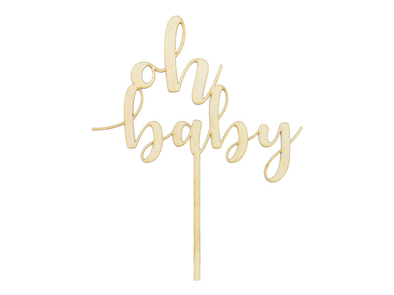 Houten topper Oh Baby | Babyshower | Gender Reveal