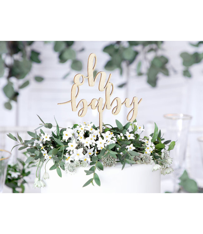Houten topper Oh Baby | Babyshower | Gender Reveal