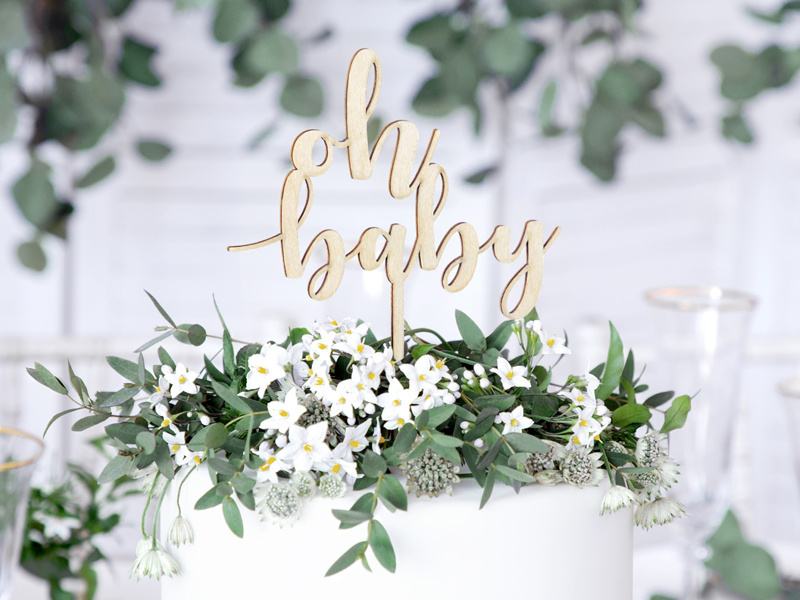 Houten topper Oh Baby | Babyshower | Gender Reveal