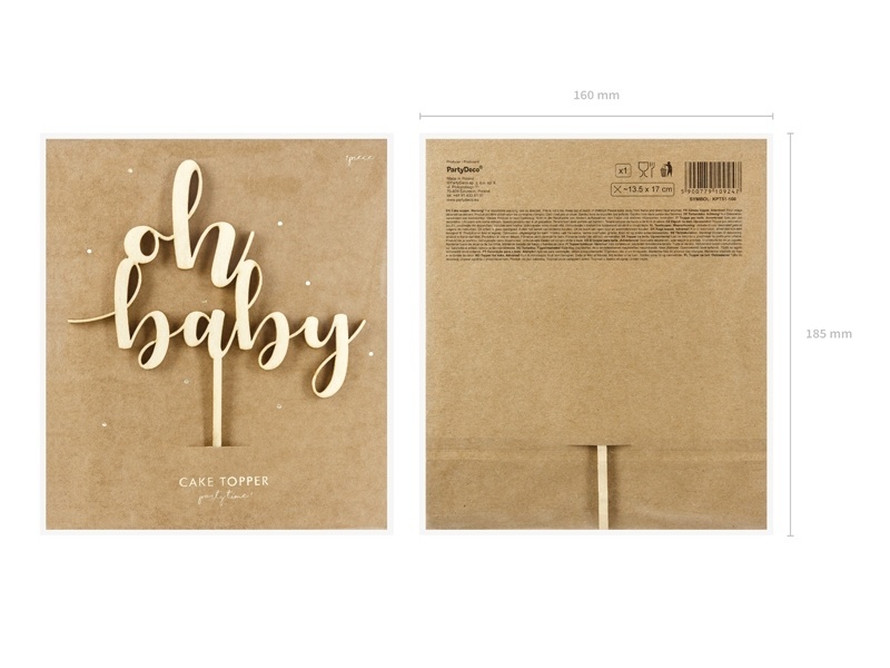 Houten topper Oh Baby | Babyshower | Gender Reveal