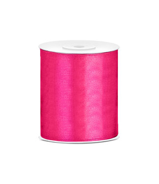 PartyDeco Satijnen lint roze  10 cm x 25m | Openingslint