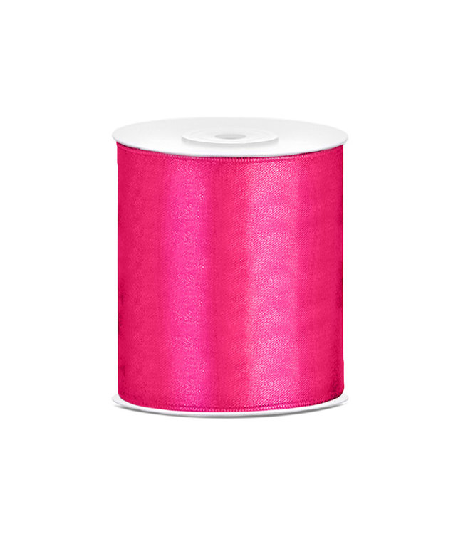 PartyDeco Satijnen lint roze 10 cm breed- 25m lang | Openingslint | Bruiloft