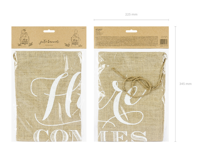 Here comes the bride | 41x51cm | Jute banner | Bruiloft