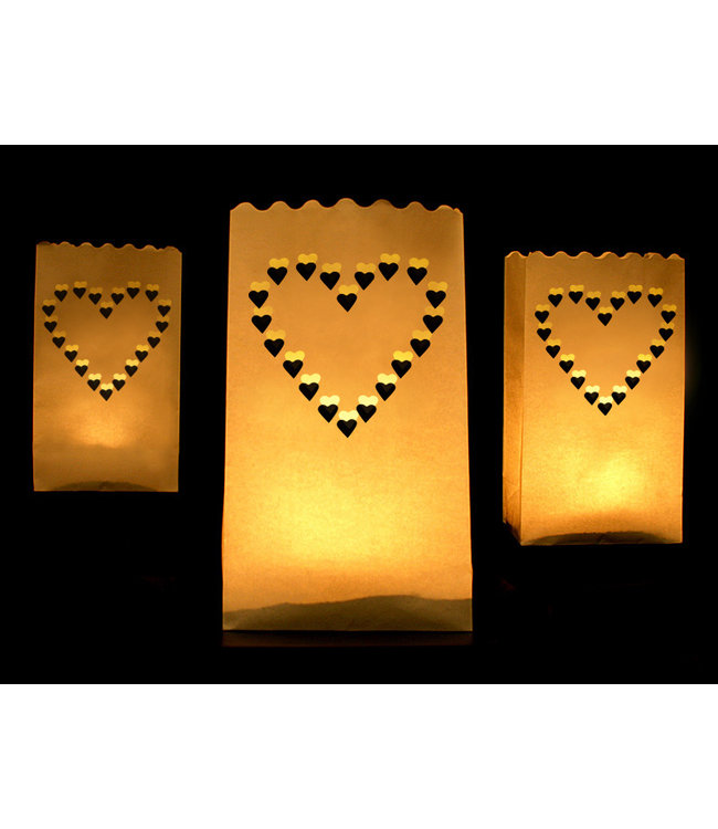 Candle bags hart | lichtzakjes | 10 stuks