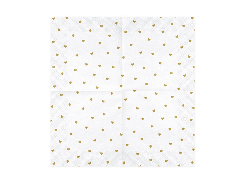 Servetten hartjes | goud | 20 stuks