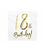 PartyDeco Servetten 18th birthday | wit-goud | 20 stuks