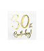 PartyDeco Servetten - 30th birthday - Goud - 20 stuks