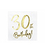 PartyDeco Servetten 30th birthday | wit-goud | 20 stuks