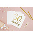 PartyDeco Servetten 30th birthday | wit-goud | 20 stuks