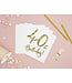 Servetten 40th birthday | wit-goud | 20 stuks