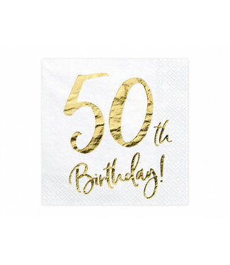 PartyDeco Servetten 50th birthday - 20 stuks