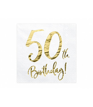 PartyDeco Servetten 50th birthday | 20 stuks