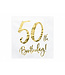 Servetten 50th birthday | wit-goud | 20 stuks