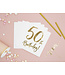 PartyDeco Servetten 50th birthday | wit-goud | 20 stuks