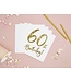 PartyDeco Servetten 60th birthday | wit-goud | 20 stuks