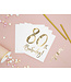 Servetten 80th birthday | wit-goud | 20 stuks
