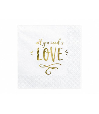 PartyDeco OUTLET Servetten - All you need is love