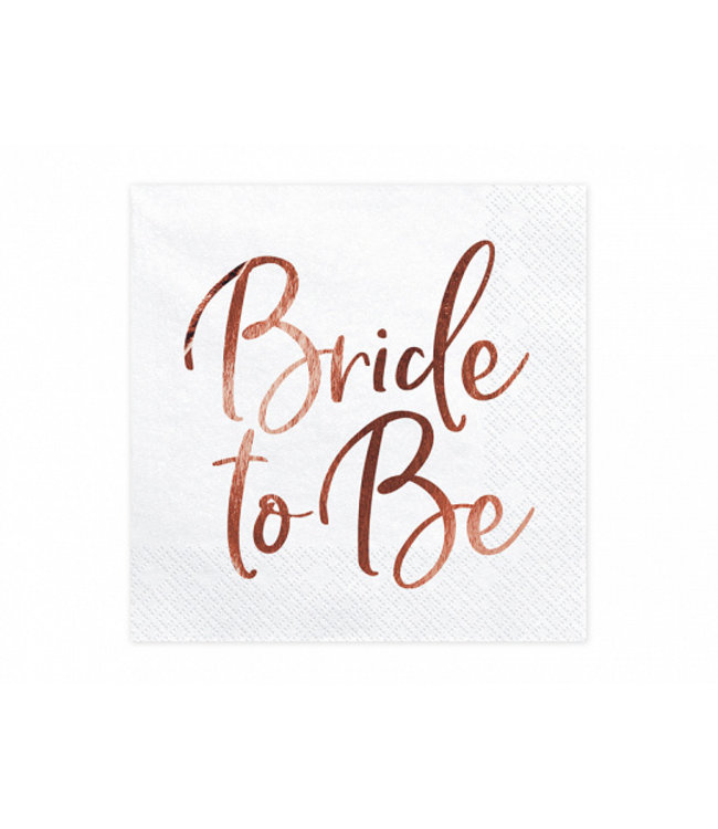 Servetten Bride to be | wit-rosegoud | 20 stuks | Vrijgezellenfeest