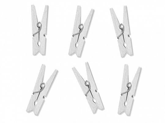 Mini houten wasknijpertjes wit | 3 cm | 10 stuks