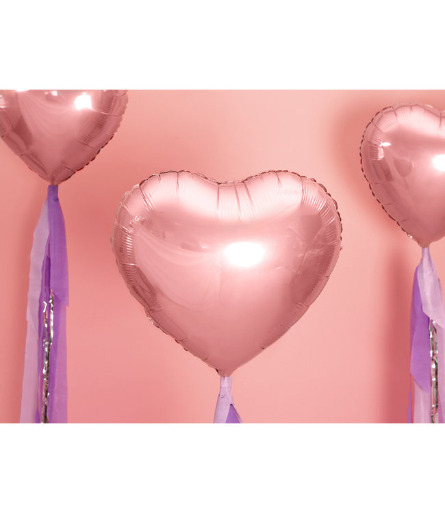 Folieballon hart Rose goud | 45 cm