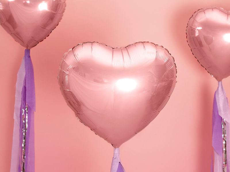 Hartenballon folie - Rose goud - 45 cm