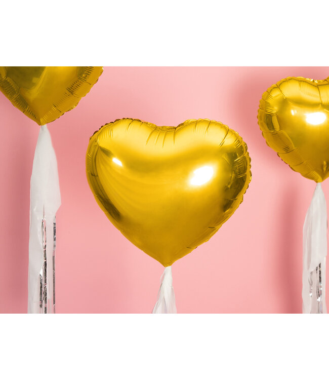 Folieballon Hart Goud | 45 cm