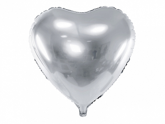 Hartenballon folie - Zilver - 45 cm