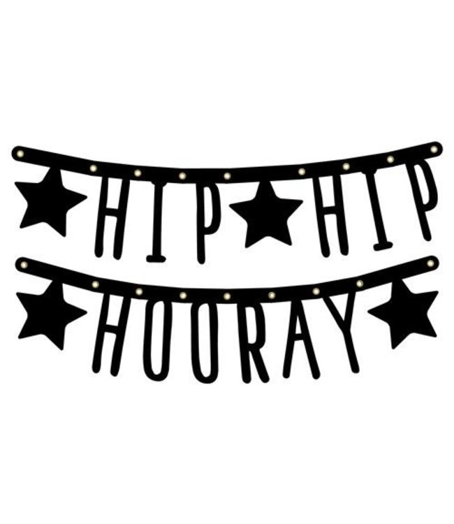 Haza Letterslinger Hip Hip Hooray | Zwart karton