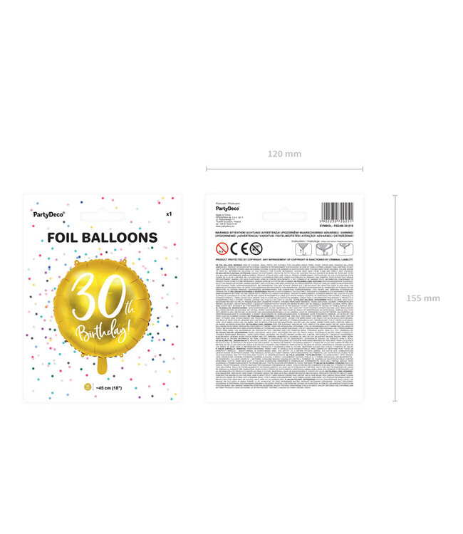 Folieballon 30th birthday - 30e verjaardag