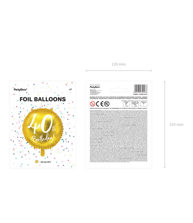 Folieballon 40th birthday - 40e verjaardag