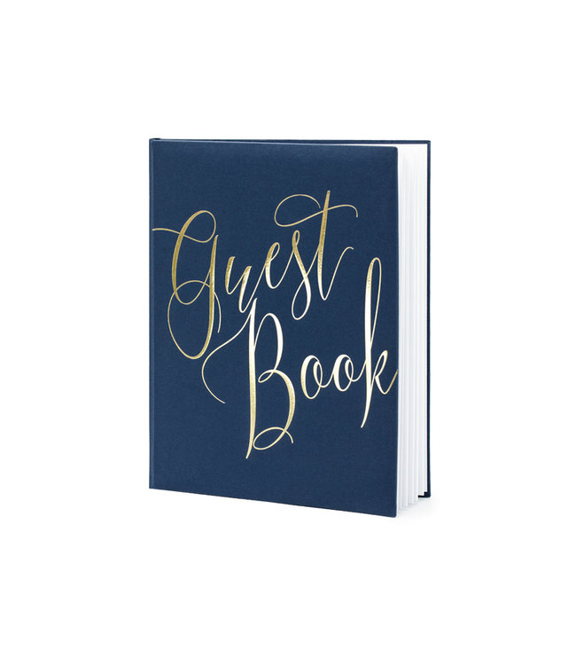 PartyDeco Gastenboek navy-goud - 22 pagina's