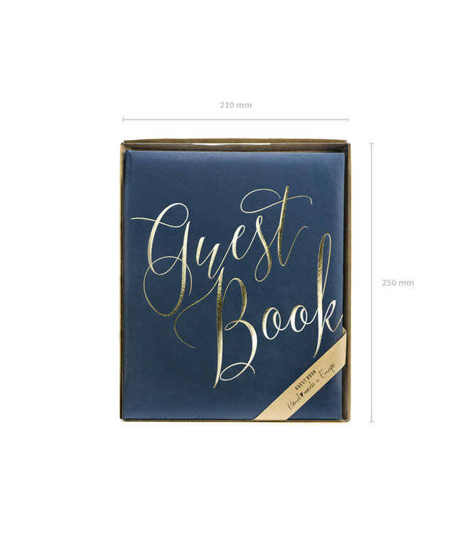 OUTLET Gastenboek navy-goud - 22 pagina's