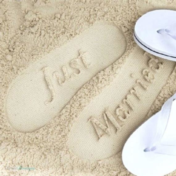 Slippers Just Married - huwelijksreis - trouwcadeau Blauw