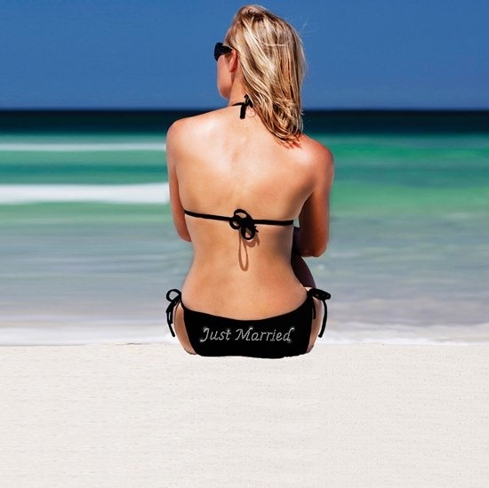Bikini Just Married | Zwart | Bruiloft | Huwelijksreis