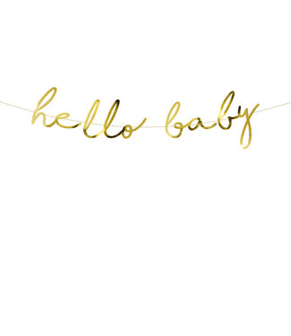 PartyDeco Slinger Hello Baby | 18x70 cm |  Goud